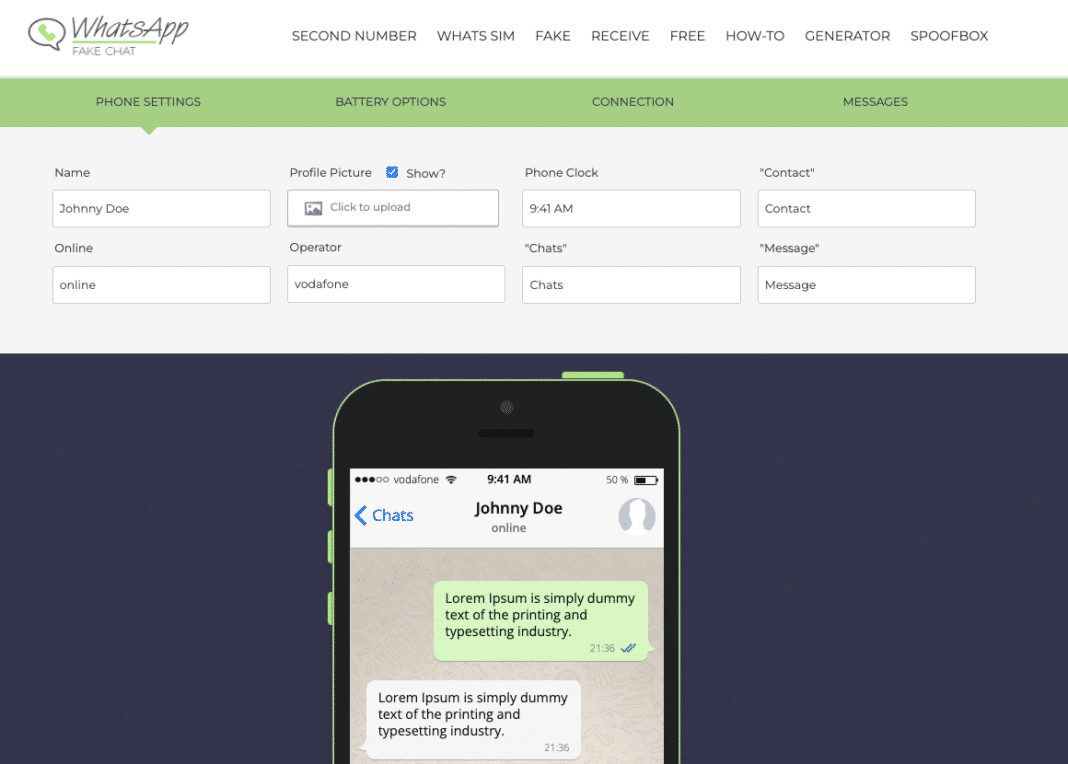 Captura de Fakewhats Generator Captura de Fakewhats Generator